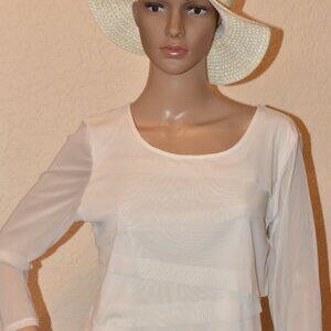 Alfani Long Sleeve Blouse / Tunic with sheer sleeves US M - NWOT